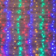 Гирлянда светодиодная «Светодиодный Дождь» 2.5х2м 300LED мультиколор 16Вт 230В IP20 свечение с динамикой провод прозр. Neon-Night 235-059